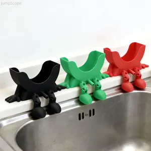 Cute Cartoon Lying Sponge Holder, 3D Printed Colorful Kitchen Sink Organizer, Funny Dopamine Style Kitchen Drain Rack for Sponge Scrubber Small Accessories Storage
