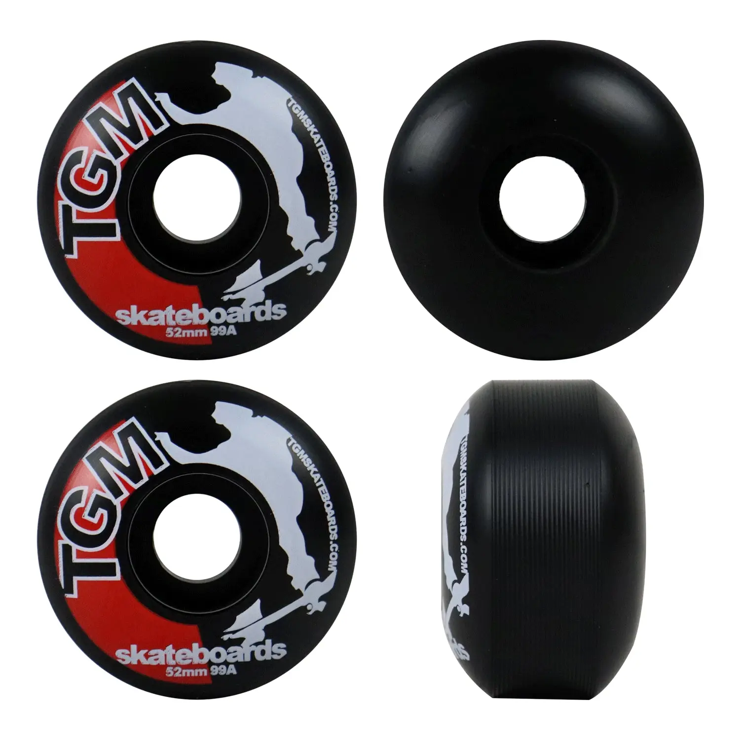 TGM Skateboard Wheels 52mm 99A Black TGM Skateboard Wheels 52mm 99A Black