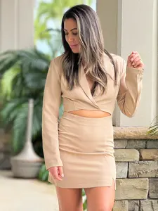 "Gabby" Long Sleeve Cut Out Detail Mini Dress