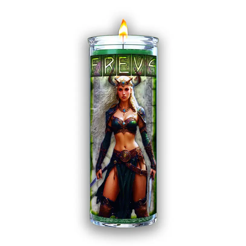 Freya Deity Candle - Invoke the Power of Norse Goddess of Love, Beauty, War and Witchcraft