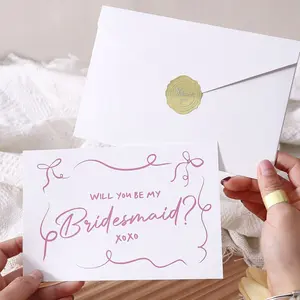 Will You Be My Bridesmaid Card Invitation, Simple Elegance Bridal Party Invite, Perfect Gift for Best Friend, Minimalist Design