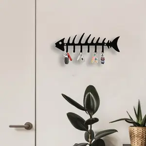 Metal wall hook hairtail skeleton design key storage wall decoration