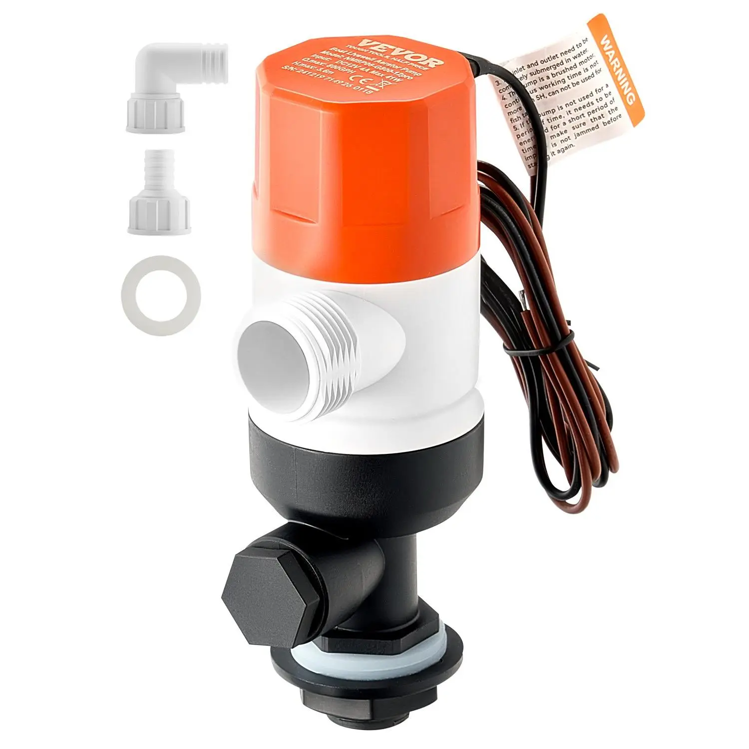 【Summerfinds】 VEVOR Livewell Pump for Boat, 12V 800 GPH Straight Livewell Aerator Pump with Dual Inlet, ABA Housing Detachable Motor Cartridge, Corrosion-Resistant Livewell/Baitwell Pump for Freshwater Saltwaterdealsforyoudays