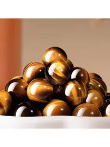 4-12mm AAA Natural Stone Premium Yellow Tiger Eye Round Loose Spaced Beads for DIY Jewelry Making Gorgeous Bracelets, Necklaces, Earrings Crafts, Men's Gifts