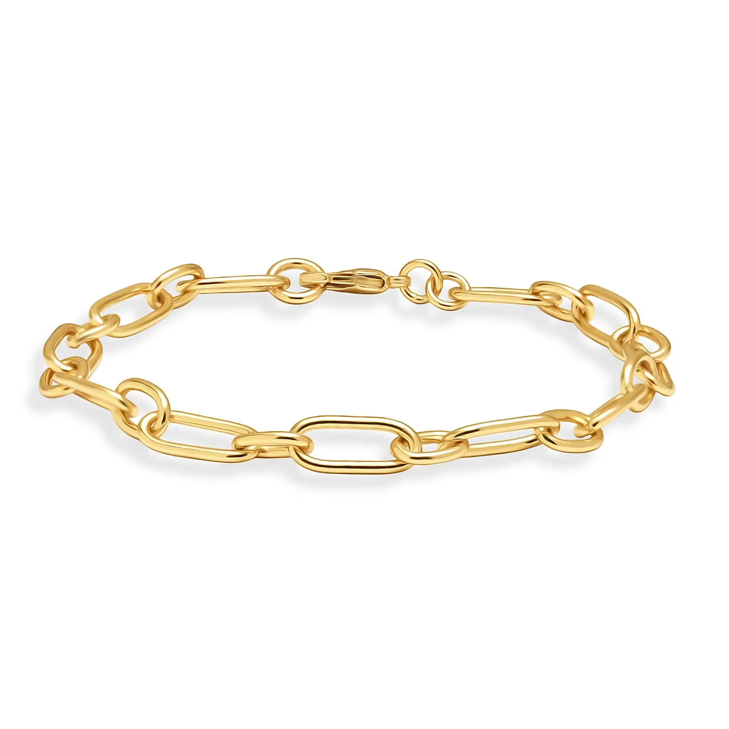 EverTrue Bronzella Collection Paperclip Link Chain Bracelet in 18K YG Plated Bronze (7.25 In)