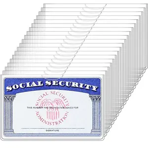 10 Pack Social Security Card Holders, Durable Clear PVC Protector Sleeves, Easy Insertion Non-Sticky Design, 3.8 x 2.32 Inches, for Medicare Credit Cards ID Cards, Must Have Document Protection Accessory