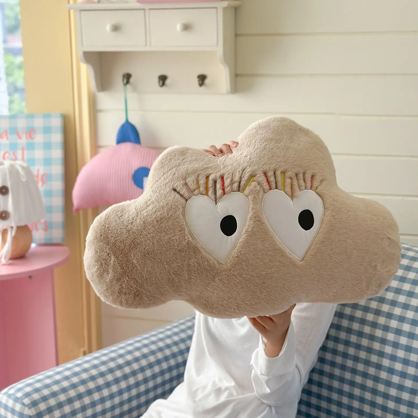 Cute Plush Cloud Pillow, Soft Cushion for Bed Sofa Bathroom, Ideal Home Gift, Seasonal Home Decor Essential