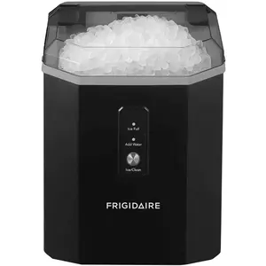 Frigidaire 33lb Countertop Nugget Pellet Ice Maker Self-Cleaning, Black, for Home, Kitchen, Office, Bar