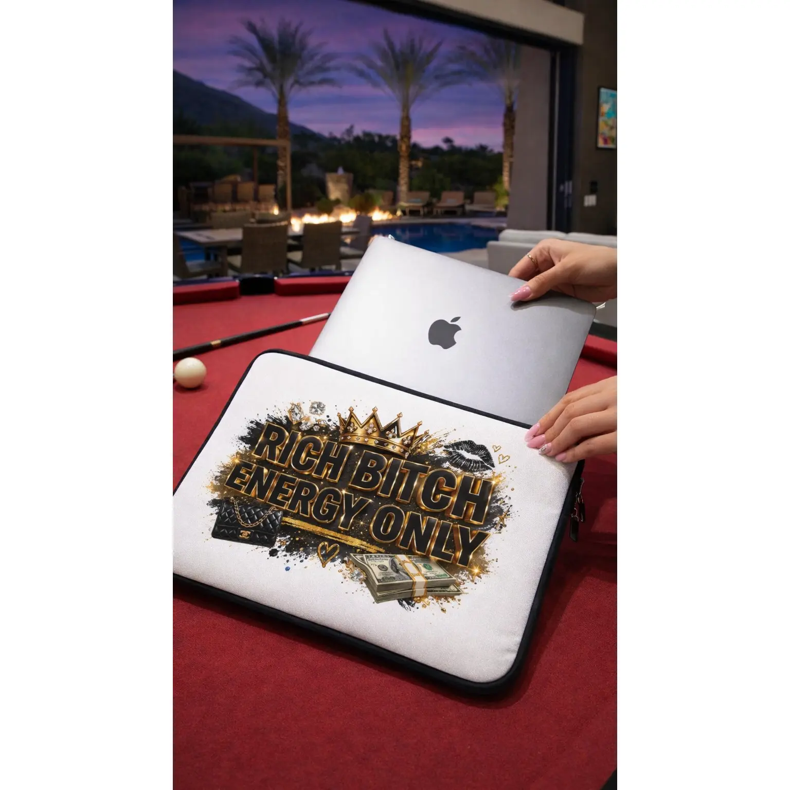 Rich B*tch Energy Only laptop/tablet sleeve