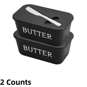 Butter Dish with Butter Knife, 2 Count Butter Storage Box with Lid, Food Grade Multi-Use Butter Tray, Kitchen Utensils & Gadgets