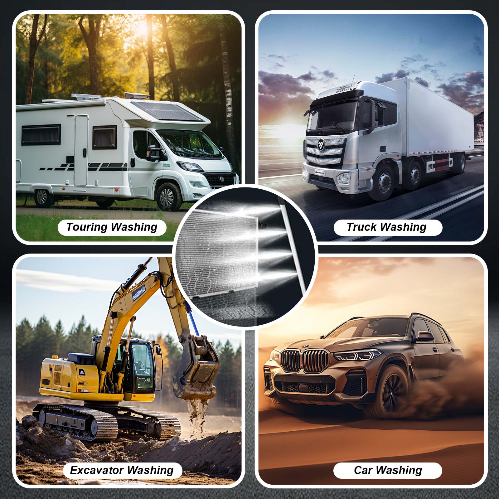 39" & 24" Radiator Cleaning Wand 2-Piece Set - Portable Radiator Cleaning Tool for Household Cars, Trucks, RV（with Switch）