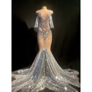 Iced Rainfall Silver Queen dress