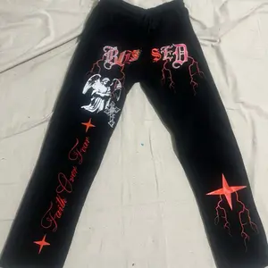 Black Large Graphic Sweatpants Unisex