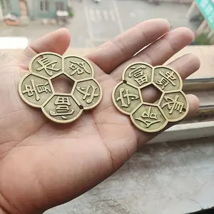 Chinese Antique Style Copper Coin, Longevity & Prosperity Feng Shui Pocket Money, Lucky Financial Charm, Home Decor Gift Idea, Decorative Ornament, Home Decoration, Feng Shui Ornaments