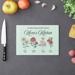 Everything Is Better in Mom's Kitchen" Personalized Cutting Board