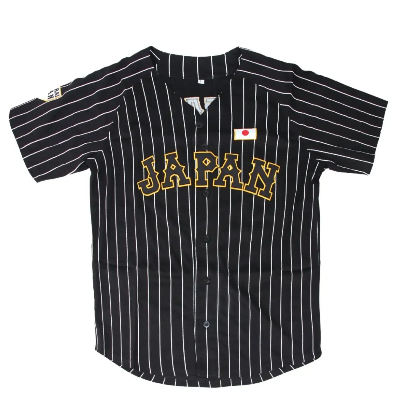 Shohei Ohtani 16 Japan Samurai Black Pinstriped Baseball Stitch