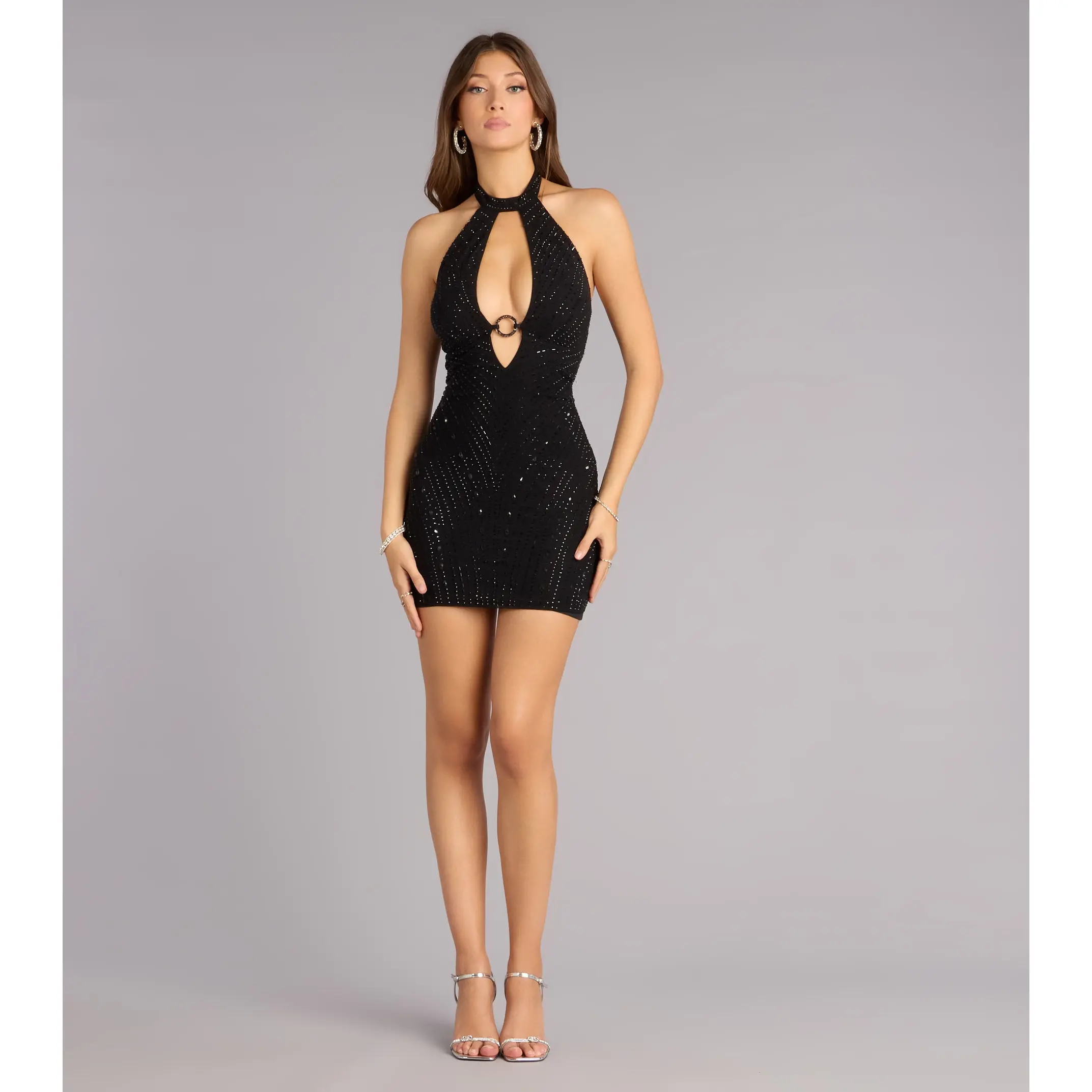 Brylee Rhinestone Bodycon Mini Dress - TikTok Shop