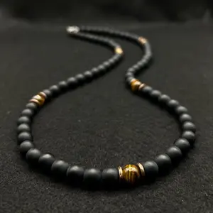 Onyx and Tiger’s Eye Beaded Necklace