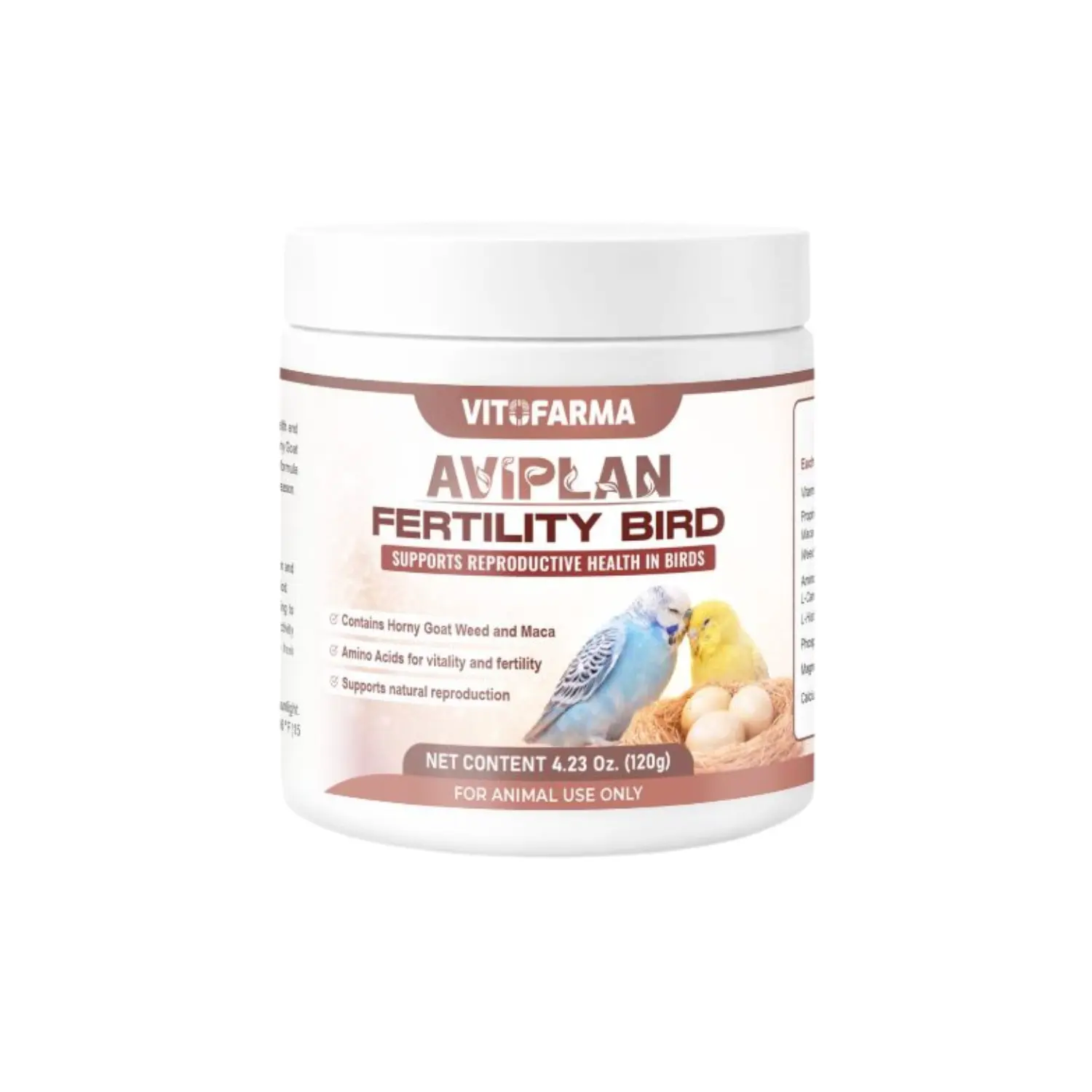 120g Bird Breeding Supplement, Daily Nutrition Powder for Pet Birds, Vitamin and Mineral Formula