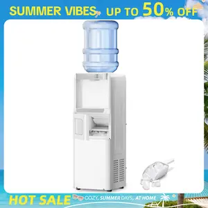 Antarctic Star 3-in-1 Hot and Cold Water Cooler Chiller System Dispenser with Built-in Ice Maker, for 3 to 5 Gallon Bottle Water Dispenser，with Child Safety Lock，White tiktokshopspringglowup