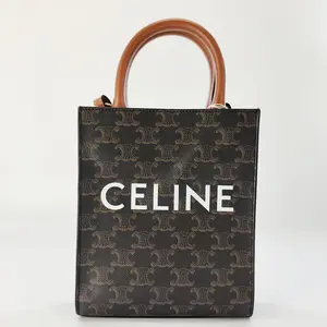 Pre-owned Celine leather Crossbody Bags 2022 Mini Triomphe Coated Canvas Vertical Cabas satchel J0093