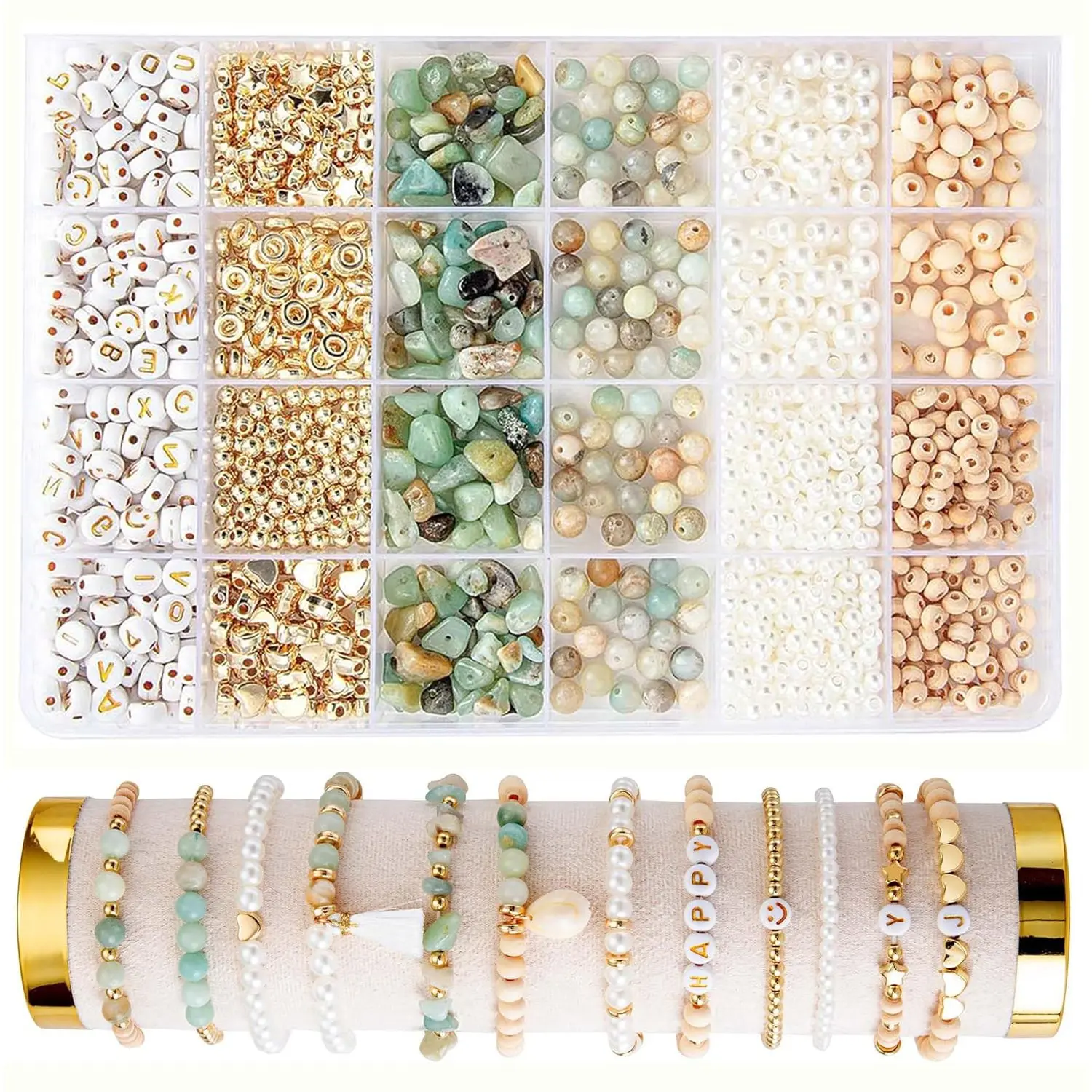 1560 Natural Stone Beads + Professional Stringing Tools, Complete Handmade Jewelry Kit, Jewelry Making Kit, DIY Bracelets Necklaces Earrings