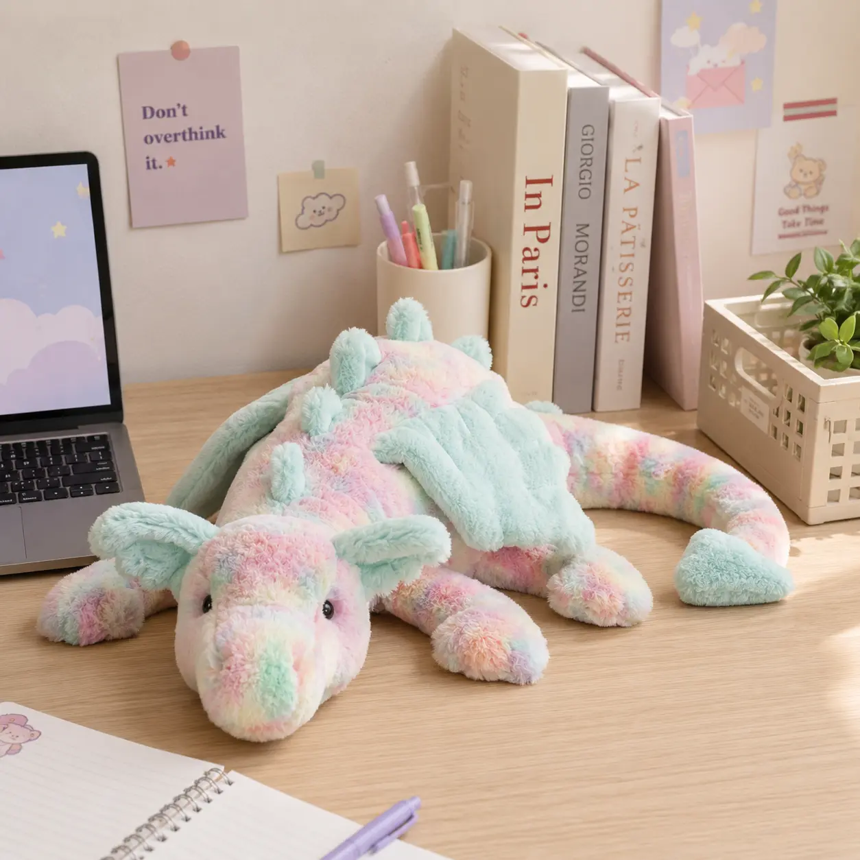 Jellycat Lazulia Dragon 50cm – Pastel Rainbow Dragon Plush, Large Soft Cuddly Stuffed Animal.