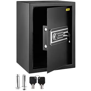 VEVOR Safe Box, 2.1 CU. FT Fingerprint Safe Box for Money with 2 Keys Digital Keypad, Q235 Steel Safe Box for Storing Cash, Jewelry, Pistols, Documents, Watches in Home Office Hotel
