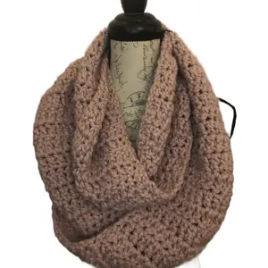 Crochet Infinity Scarf in Pink - Soft and Warm for Fall and Winter Seasons