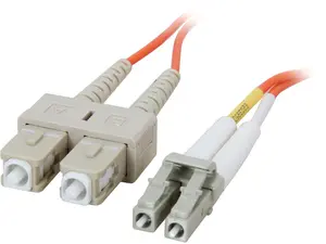 C2G 33154 OM1 Fiber Optic Cable - LC-SC 62.5/125 Duplex Multimode PVC Fiber Cable, Orange (3.3 Feet, 1 Meter)