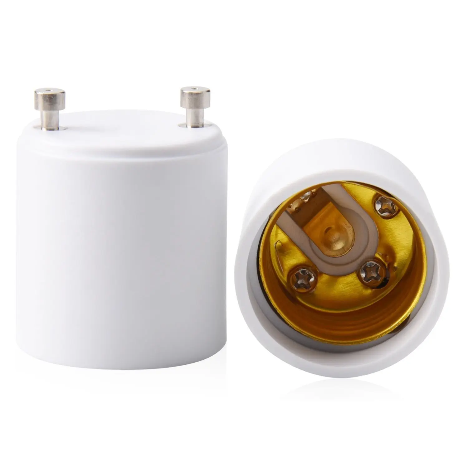 YI Lighting - GU24 to E27/E26 Converter Adapter - Converts Your Pin Base Fixture (GU24) to Standard Screw-in Bulb Socket (E26/E27)