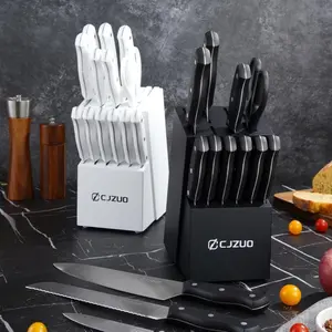 Knife Set 15 Pieces Knife Sets for Kitchen Dishwasher Safe Kitchen Knife Set with Built-in Sharpener