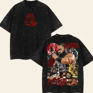 Jacob Fatu Vintage Wrestling Tee, Wrestler Unisex Heavy Washed Tee WWE Clothing Fan Cotton Menswear Fabric Seamless Tops Tshirt Gamis Streetwear T-Shirt Crewneck DTJ