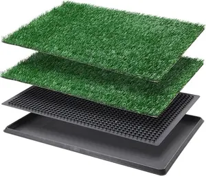 Dog Grass Pad with Tray Large, Indoor Dog Potties for Apartment and Patio Training, with 2 Packs Loobani Dog Grass Pee Pads for Replacement