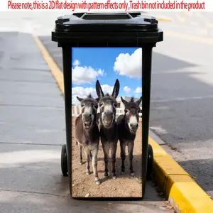 Cute Three Donkey Design Waterproof Vinyl Decal, Self-Adhesive Decorative Sticker for Outdoor/indoor Use, Durable & Stylish Wall Art, Funny Stickers