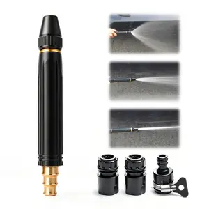 Adjustable High-pressure Handheld Sprayer Gun, Brass Connector & Steel Washer Outlet, Adjustable Nozzles,Water Powered Outdoor Lawn Use