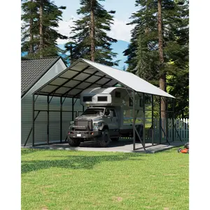 20x25 ft Vertical Roof Metal Car Port, with 120° Steep-Pitch Roof for Snow Shedding, 173" High-Clearance RV & Tractor Shelter, Heavy-Duty 2 Cars Car Port with Reinforced Frame