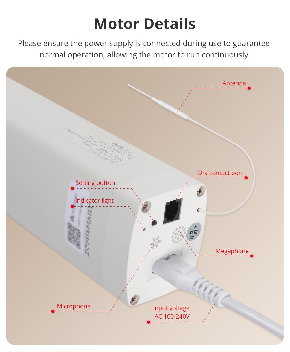 Zemismart Fully Automatic Electric Curtain Sliding Rail Directly Connected to Apple HomeKit for Easy Control and Installation