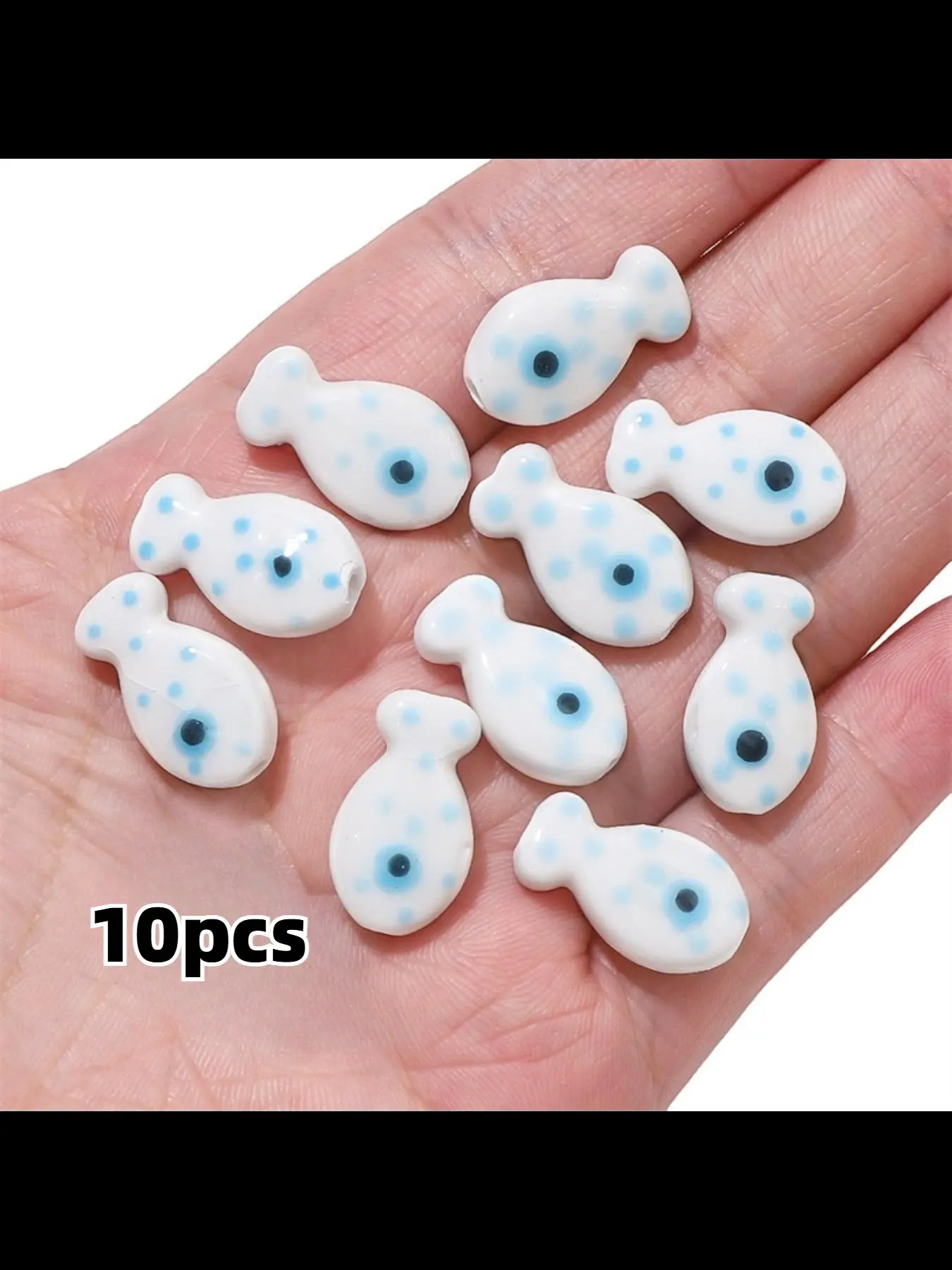 Spotted small fish glazed ceramic beads beading loose beads Beads For Bracelets Beads Mix necklace bracelet pendant hand-woven DIY jewelry accessories Charms Bead Assortment Beading Making
