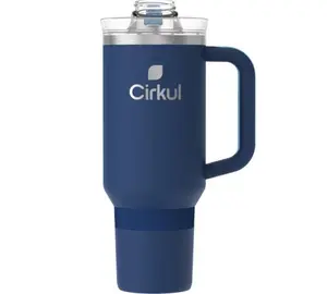 Cirkul 40oz All-Day StrawSip Double-Wall Insulated Stainless Steel Tumbler with Handle, Midnight Blue (Dark Blue)