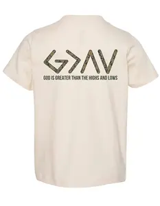 Youth & Adult God Is Greater Than the Highs and Lows Christian Faith Graphic Tee for Youth, Outdoor, Family, Game Day, Holiday Apparel Made In USA	