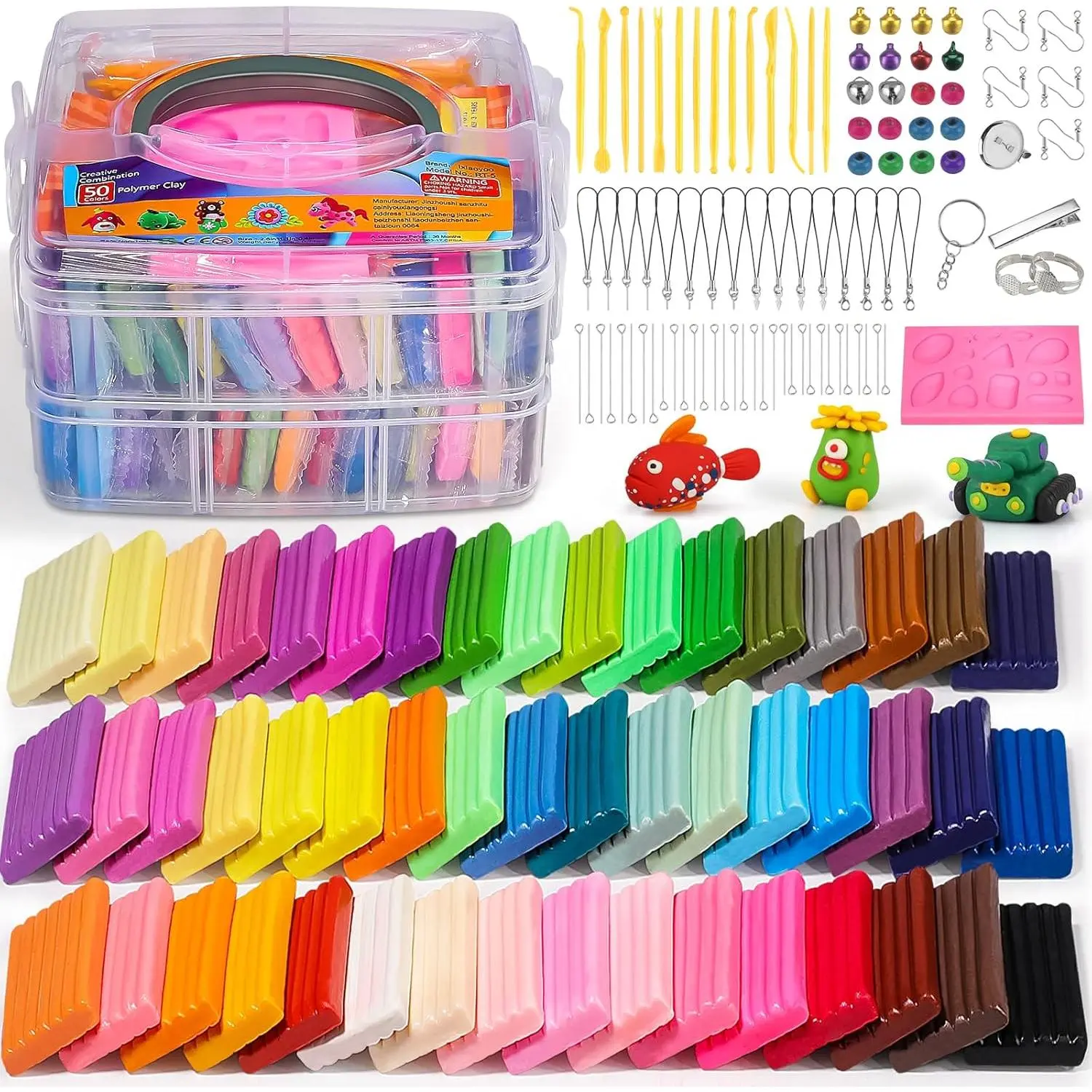 Polymer Clay, Oven Bake Modeling Clay for , DIY Starter Kits Model Clay, , Non-Sticky,with Sculpting Tools, Ideal for  and Artists