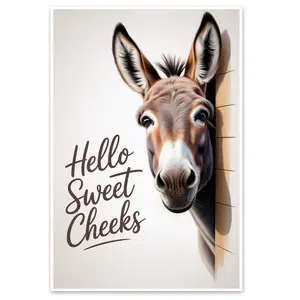 Funny Bathroom Poster Wall Art - Humorous Toilet Decor Print - Cute Farm Animal Bathroom Sign - Rustic Funny Bathroom Decor Gift - 12 x 18 Inch Poster - Made In USA