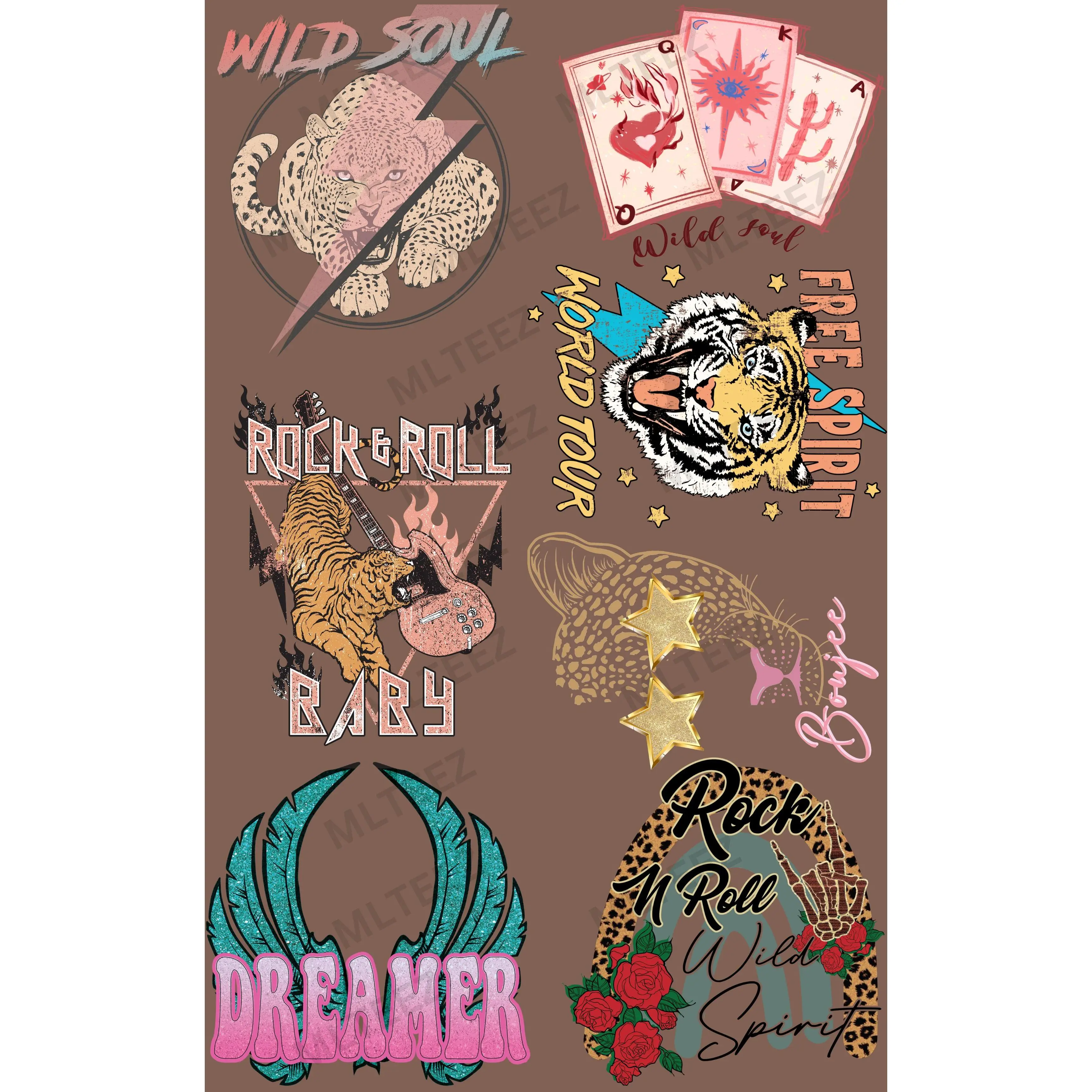 WILD SOUL PREMADE GANGSHEET  - 22X36  DTF TRANSFERS - DIRECT TO FILM