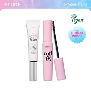 [ETUDE Official] Curl Fix Mascara & Dr. Mascara Fixer Set | Kpop Idol Lash Set | Clear Mascara | 24H Smudge Proof Lashes | Volumizing & Lengthening | Waterproof mascara | Hell mascara | DealsForYouDays