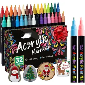 -   Markers, 32 count, Colorful,   s for Rocks, , Canvas, Stone, Glass, Ceramic Surfaces