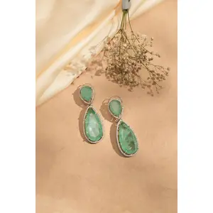Emerald Doublet  Elegance Double‑Drop Earrings