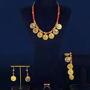 Coin full set with beads and trendy set in gold
