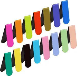 Magnetic Bookmarks 15PCS Cute Bookmarks Magnet Bookmark Clips Bulk Bookmarks for Women Men Kids - High-Quality Paper, Dark Color, Compact Design