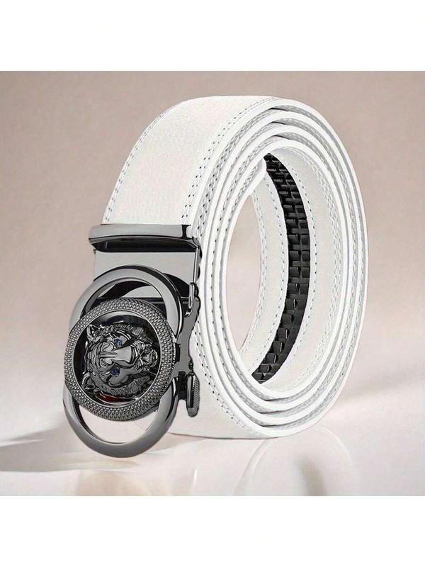 Stylish Metal Buckle Belt For Women Men Belt - Alloy Leopard Head Buckle Fashion Daily Decoration Jeans Belt With Automatic Buckle - Perfect Accessory For Business And Casual Accasions